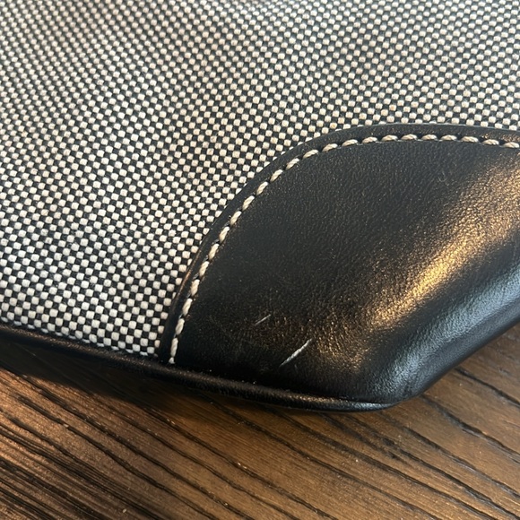 Coach Vintage Black & White Tweed Top Handle Satchel Tote Handbag #9557 - Picture 9 of 15